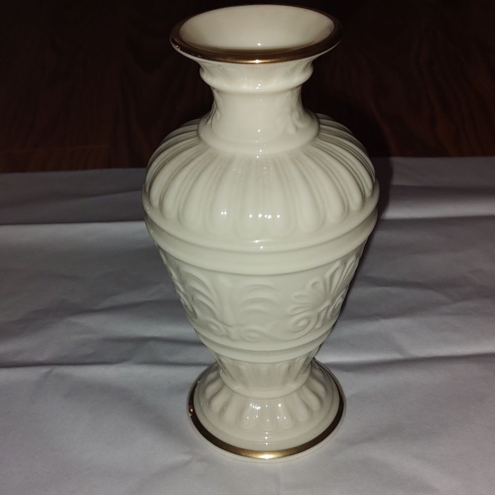 Vintage Lenox cream color vase with gold accent trim